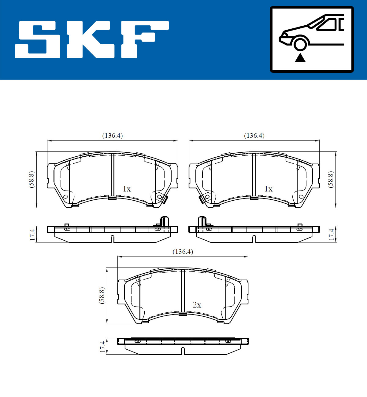 Set placute frana,frana disc VKBP 80410 A SKF